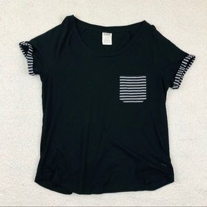 PINK by VS Black Striped Basic Tee